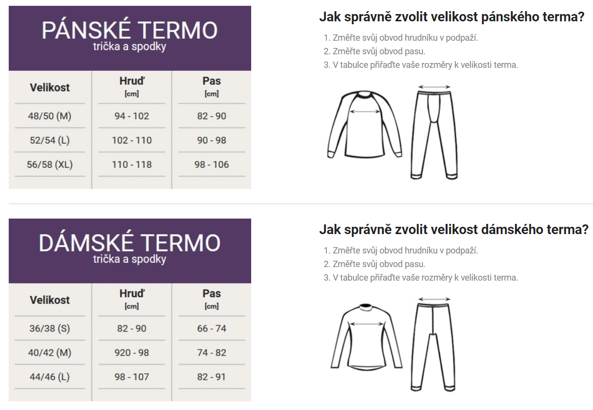 Pánské a dámské termo Nanosilver